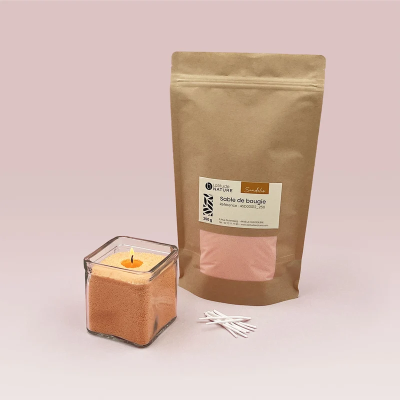 Cire sable pour bougie perlée orange