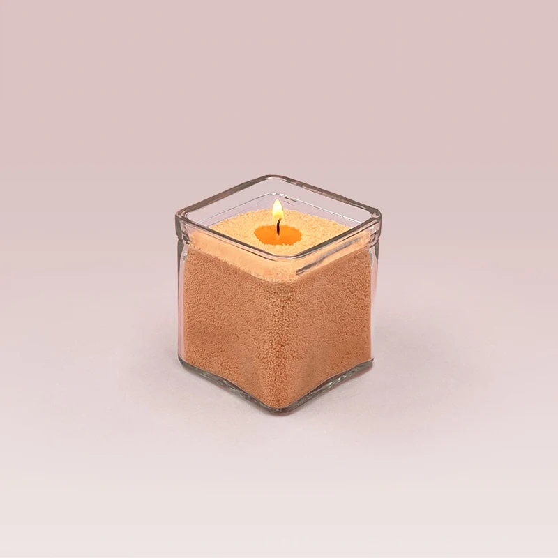 Cire sable pour bougie perlée orange