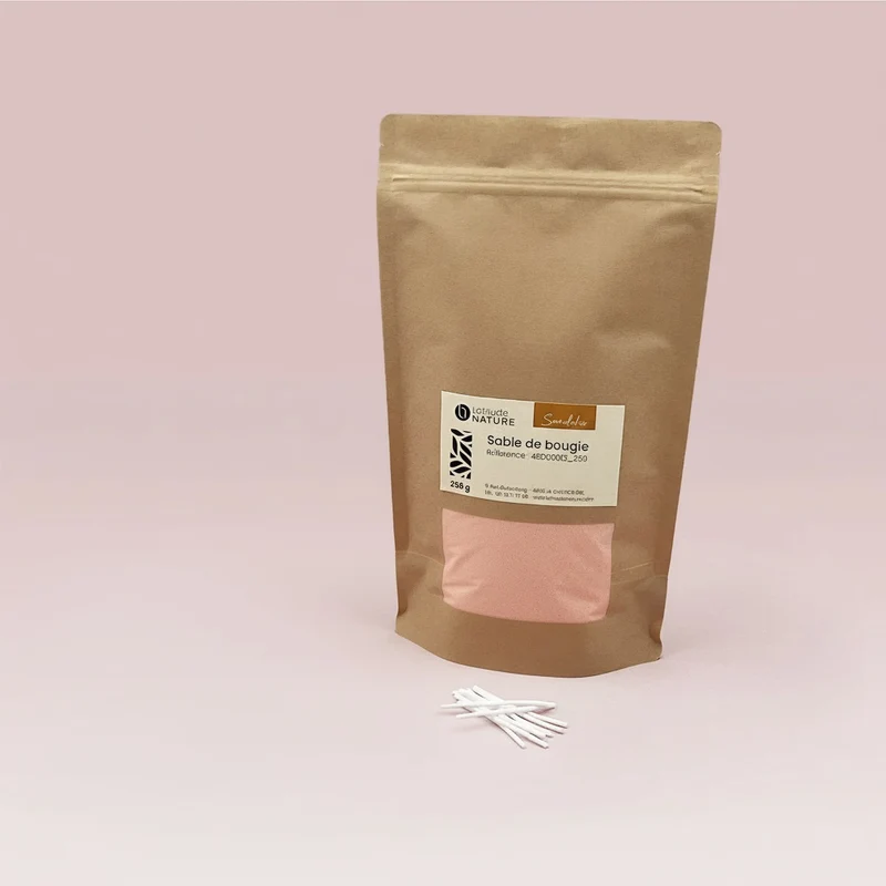 Cire sable pour bougie perlée orange