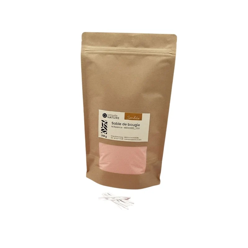 Cire sable pour bougie perlée orange