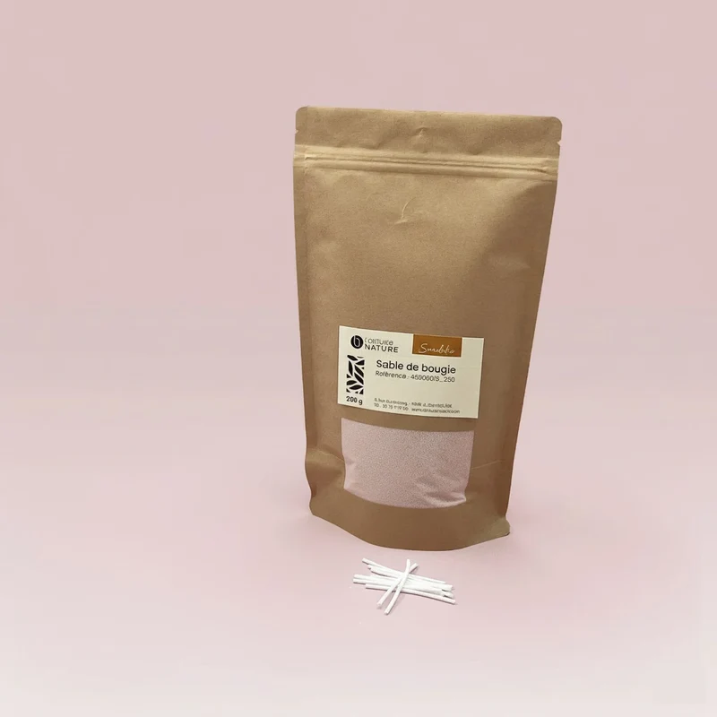 Cire sable pour bougie perlée rose poudré