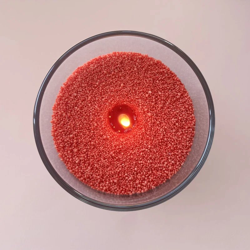 Cire sable pour bougie perlée rouge