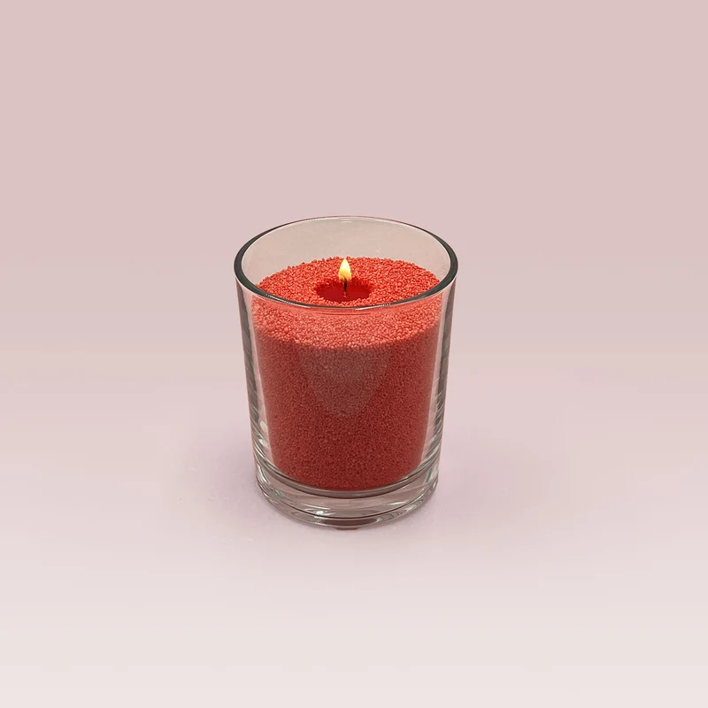 Cire sable pour bougie perlée rouge