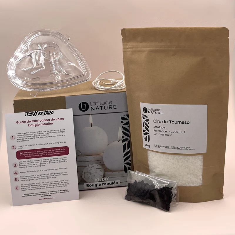 Kit DIY de fabrication de bougie moulée Cœur