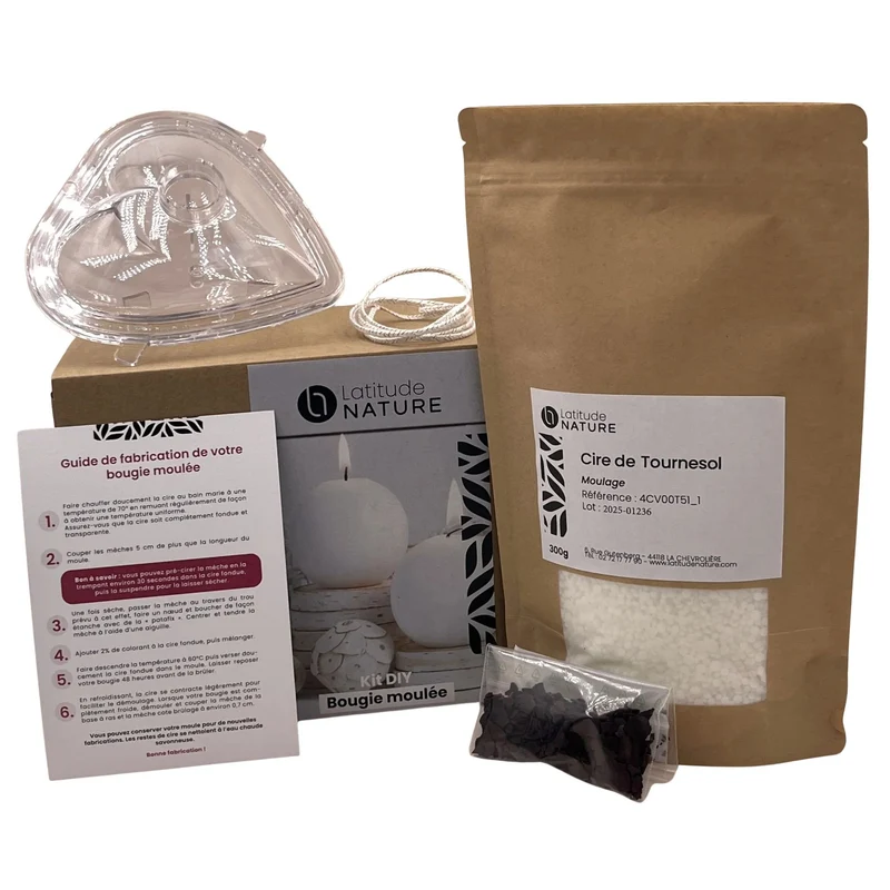 Kit DIY de fabrication de bougie moulée Cœur