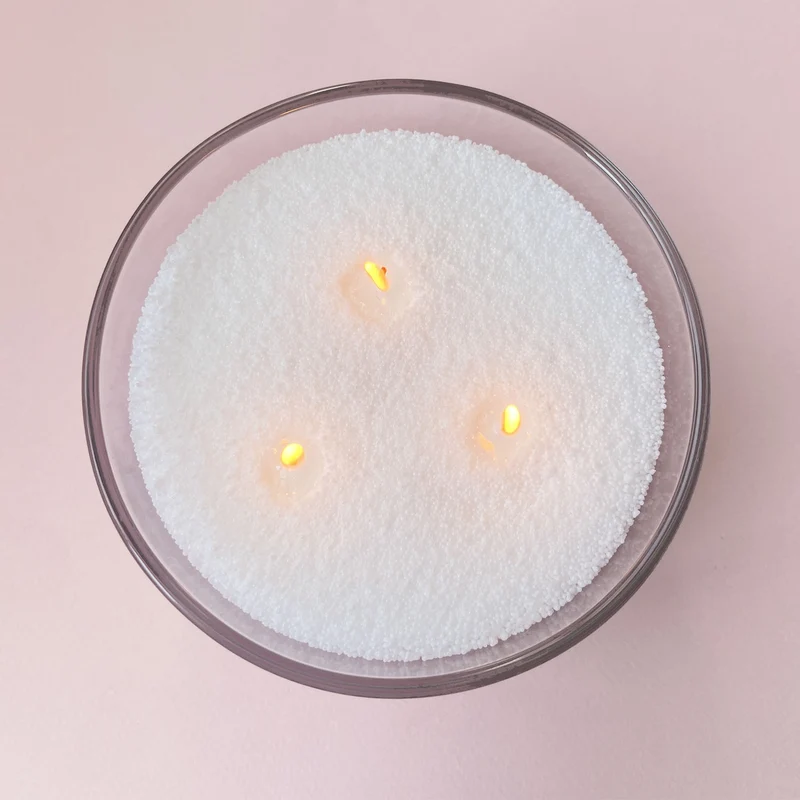 Cire sable pour bougie perlée blanc