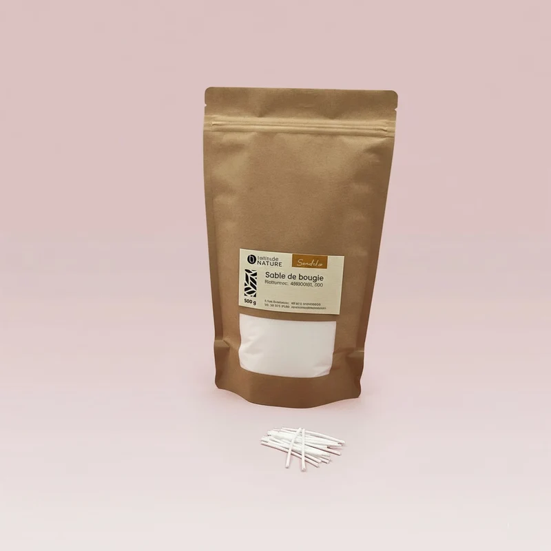 Cire sable pour bougie perlée blanc