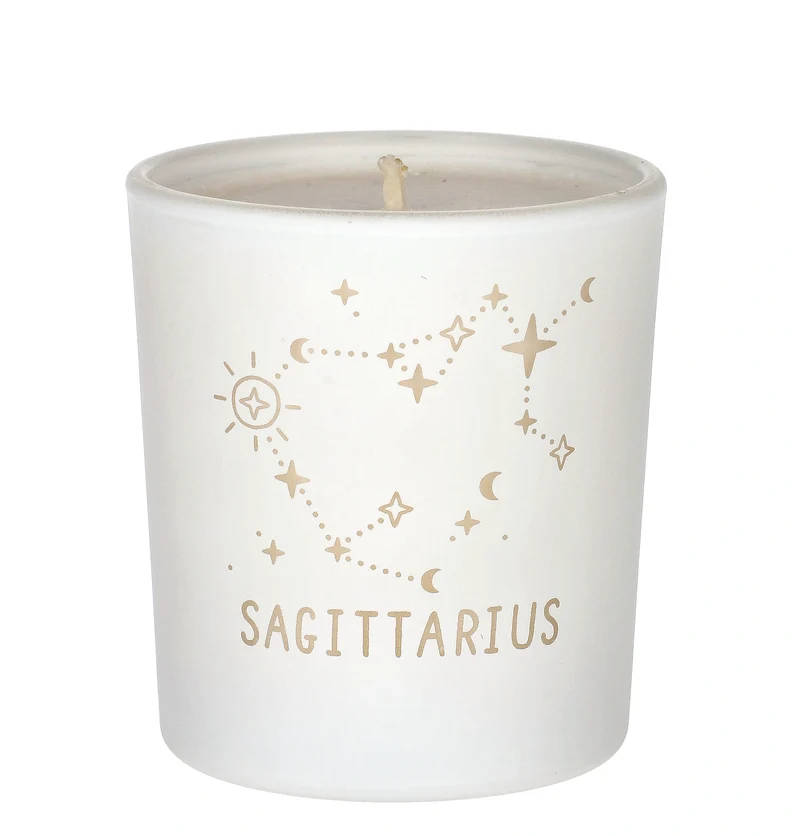 Sagittarius Zodiac Weiß Duftkerze