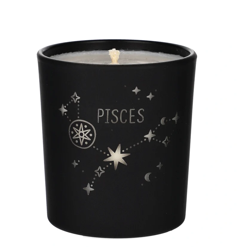 Pisces Zodiac Schwarze Duftkerze