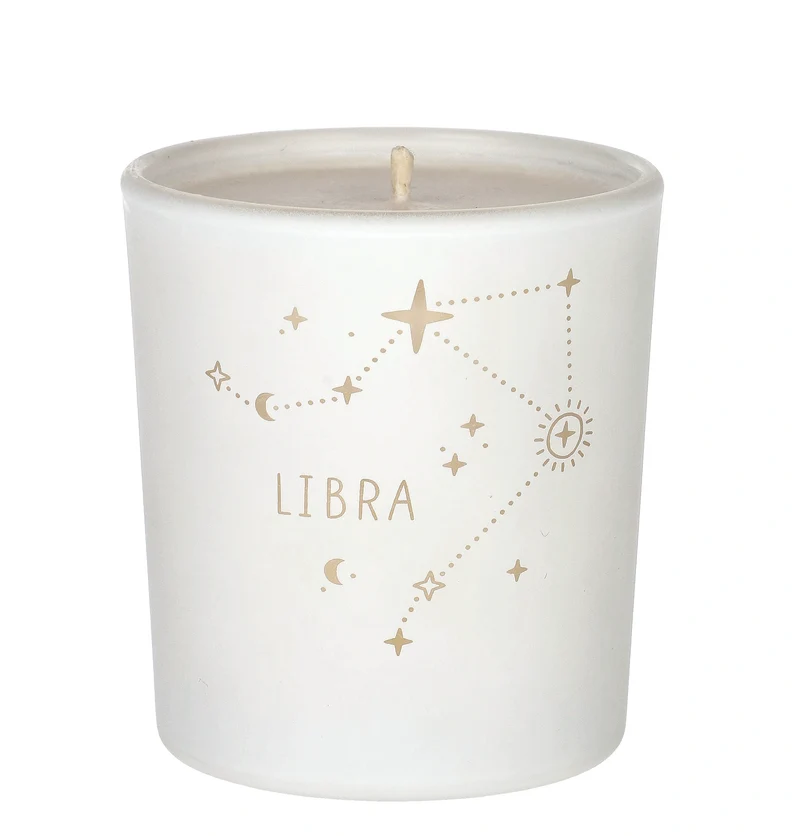 Libra Zodiac Weiß Duftkerze