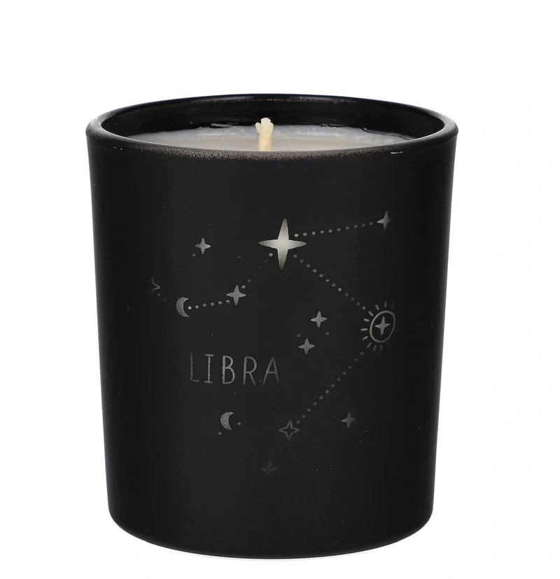 Libra Zodiac Schwarze Duftkerze