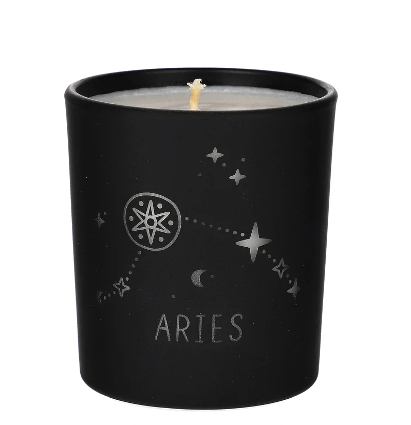 Aries Zodiac Schwarz Duftkerze