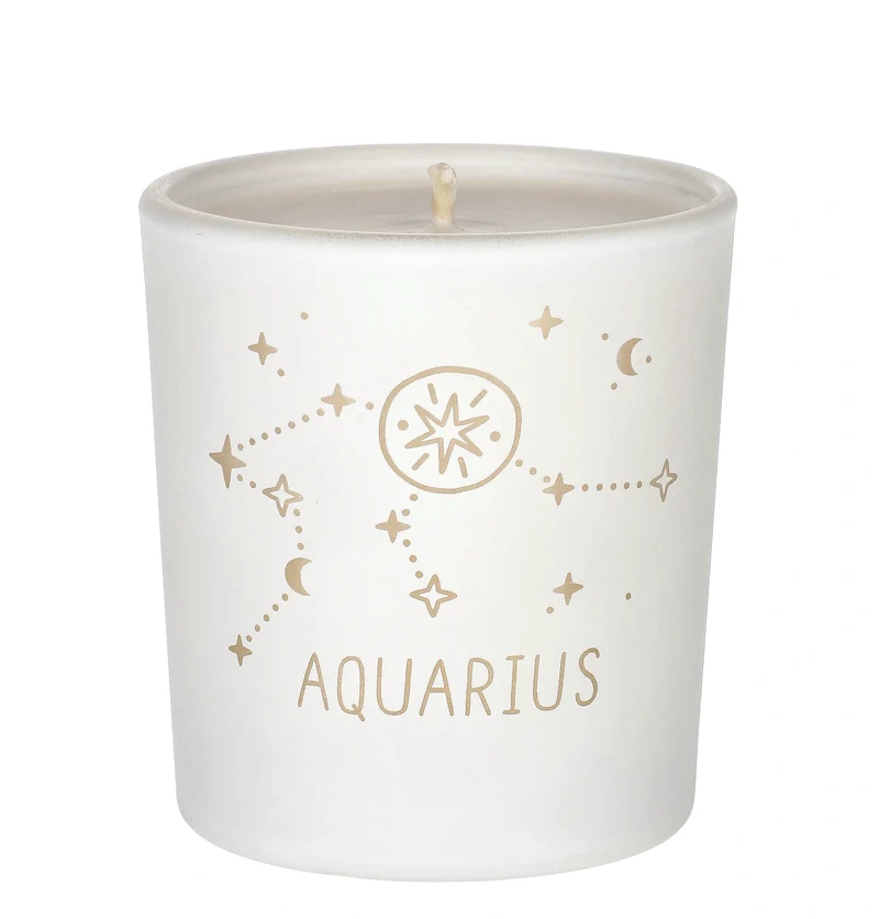 Aquarius Zodiac Weiß Duftkerze