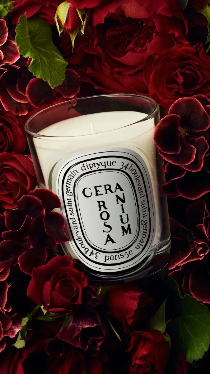 Géranium Rosa - Bougie modèle classique