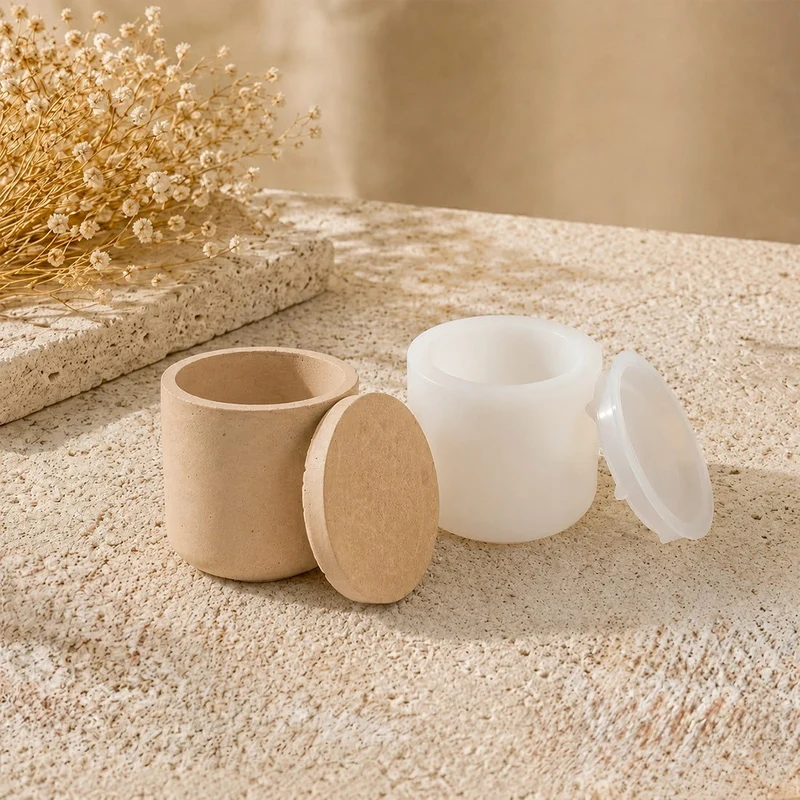 Moule Pot lisse S pour créations Jesmonite - Silicone