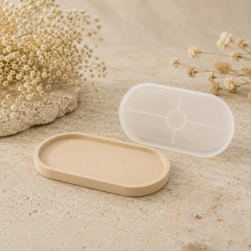 Moule Plateau oval pour créations Jesmonite - Silicone