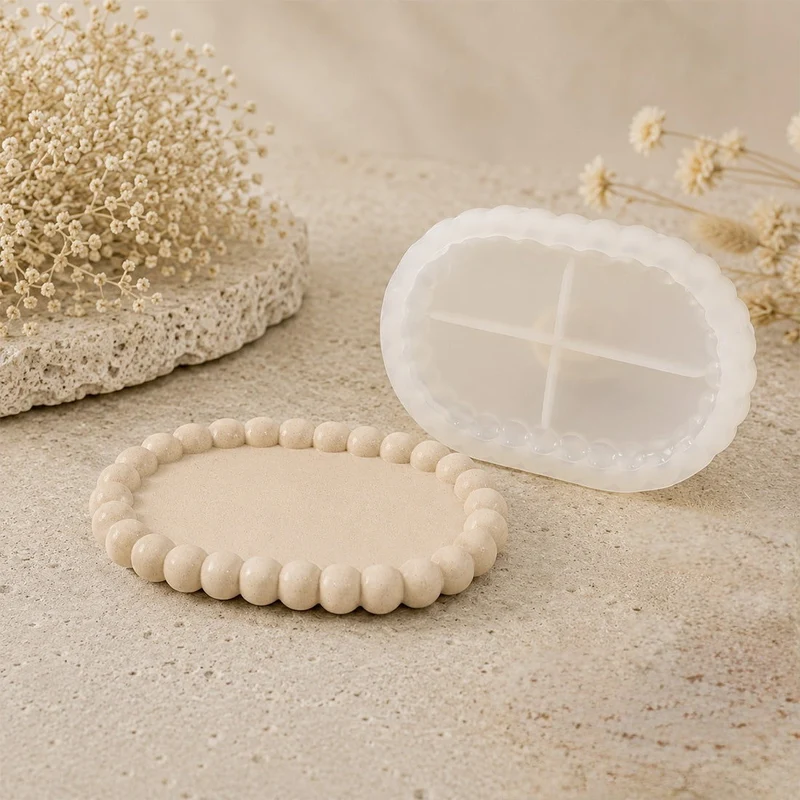 Moule Plateau bubble oval pour créations Jesmonite - Silicone