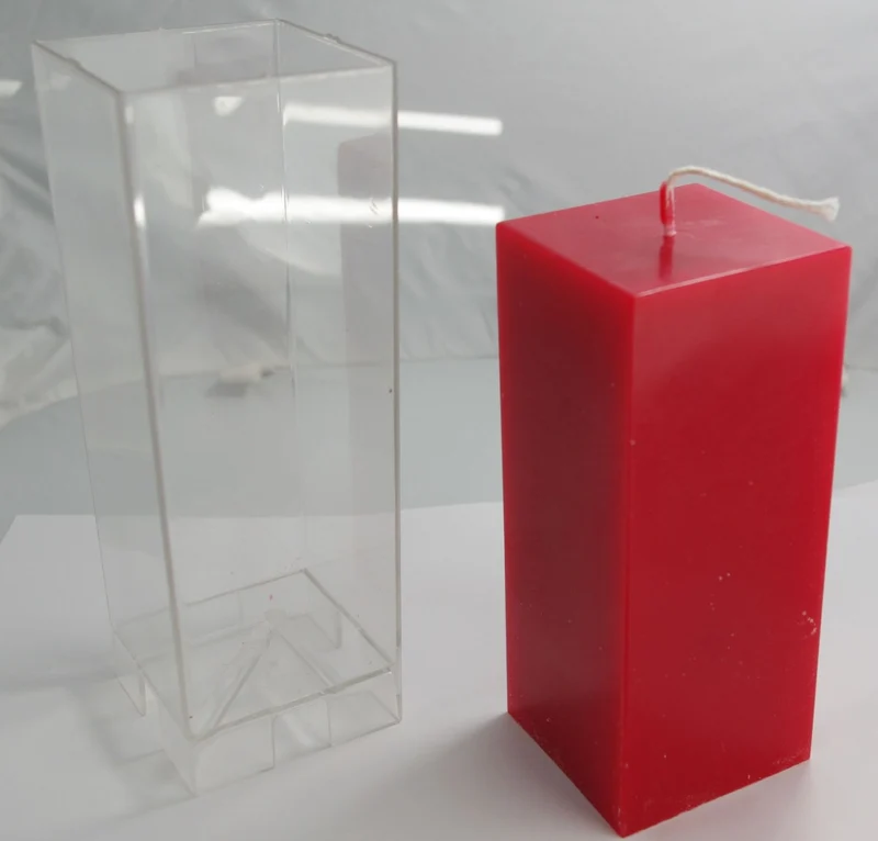 Stampo candele quadrate - Dimensione 60 x 60 h 160 mm, in policarbonato