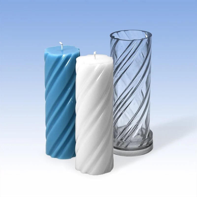 Stampo candele cilindriche a torciglione 50 x h 152 mm , in policarbonato