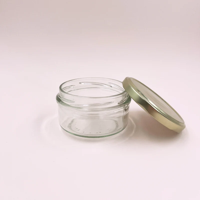 Verrine avec couvercle doré 190 ml / bougie 115 g