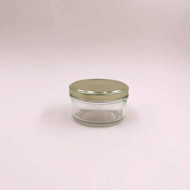 Verrine avec couvercle doré 190 ml / bougie 115 g