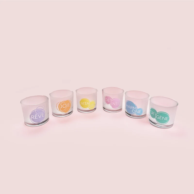 Lot de 6 verres à message - 120 ml / bougie 100 g