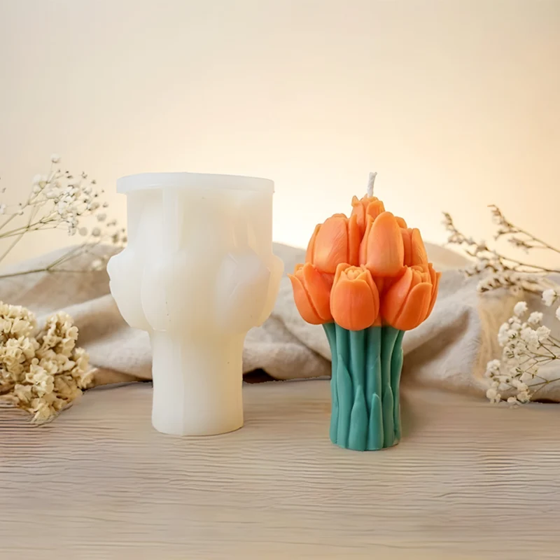 Moule bougie Tulipes - Silicone