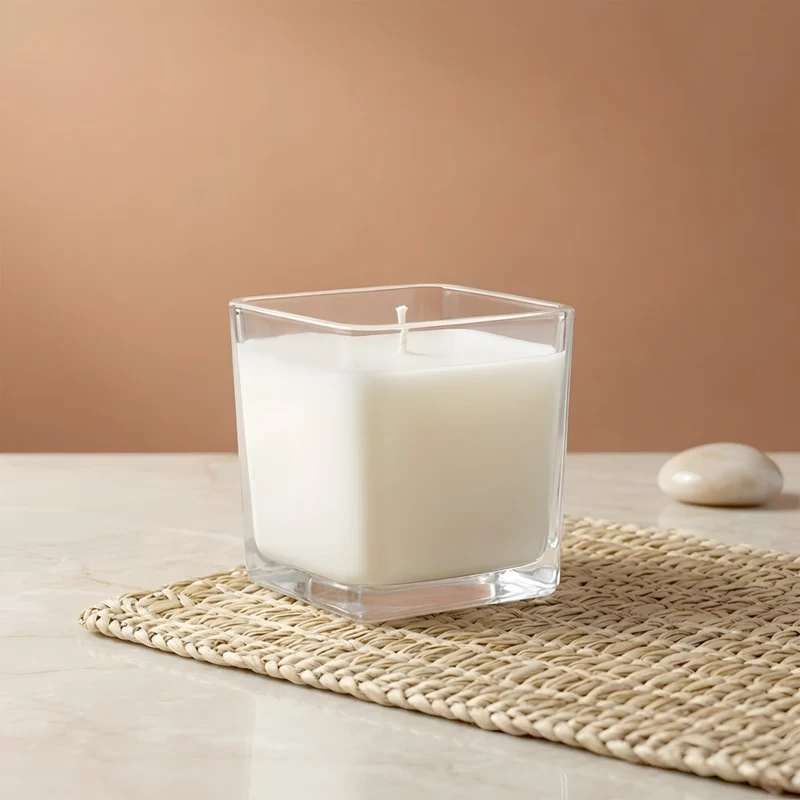 Verre bougie carré Transparent - 330 ml