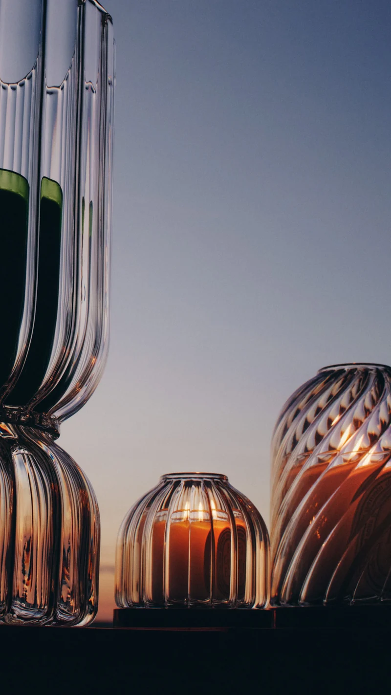 Photophore Côtes Plates​ - Pour bougie miniature