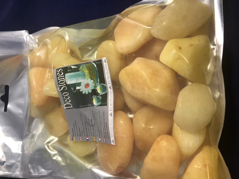 Pietre colorate per decorazione gialle, 1 kg
