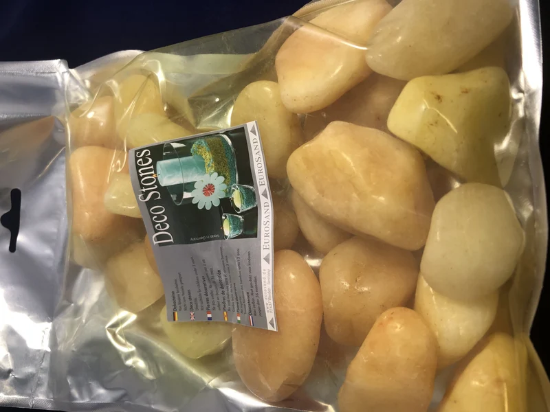 Pietre colorate per decorazione gialle, 1 kg