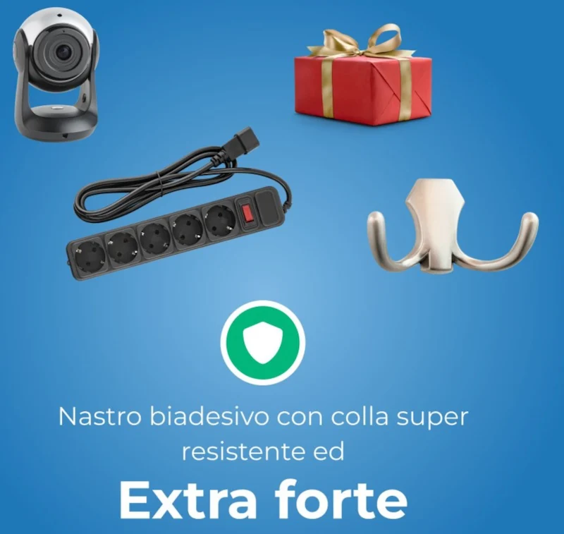 Nastro biadesivo Trasparente per fissaggio stoppini , H 25 mm, lunghezza 25 mt