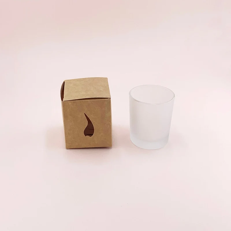 Boîte kraft pour bougie avec découpe flamme (75 g)