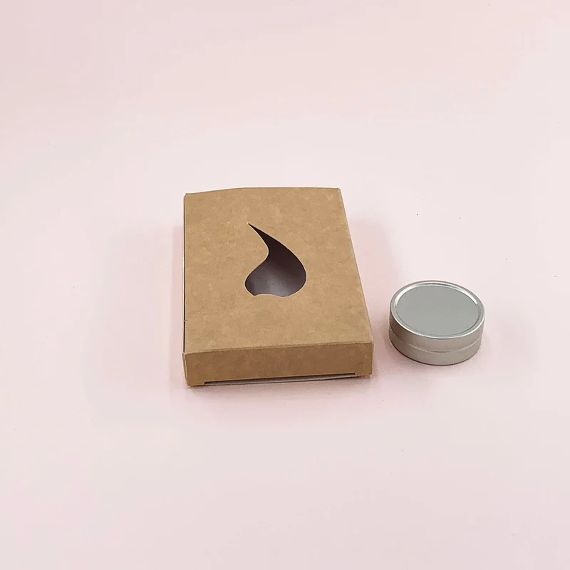 Boîte kraft pour 6 bougies chauffe-plats avec découpe flamme