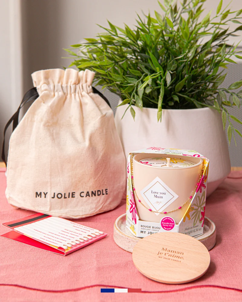 Bougie bijou "Love You Mum" et accessoires
