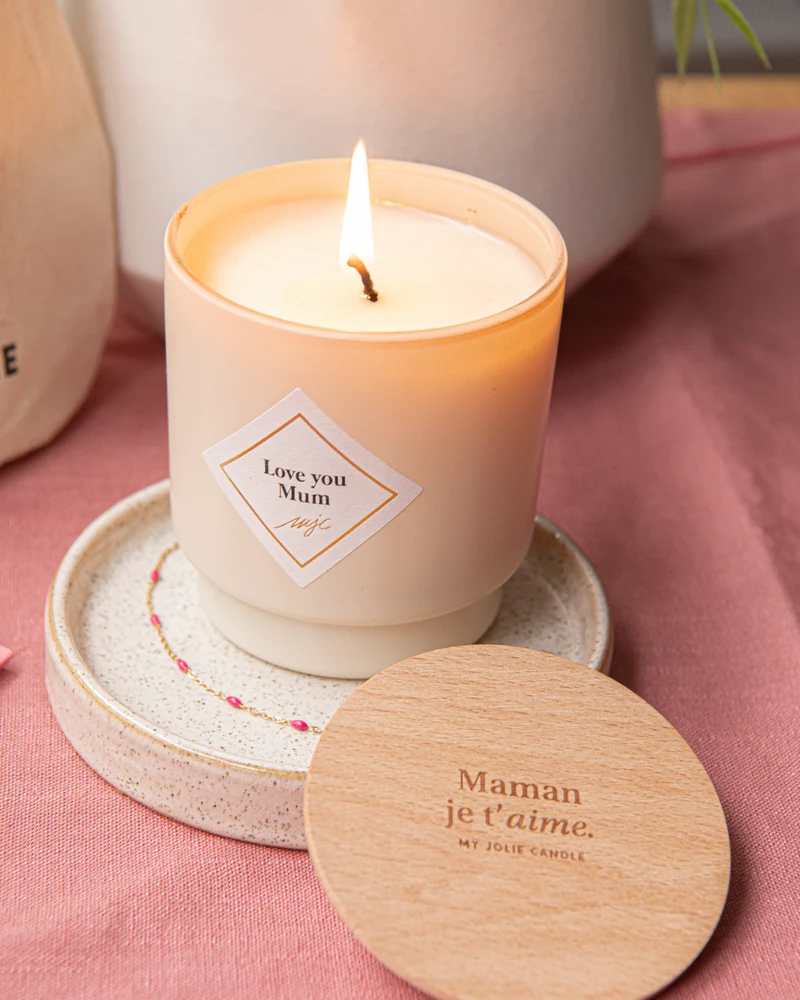 Bougie bijou "Love You Mum" et accessoires