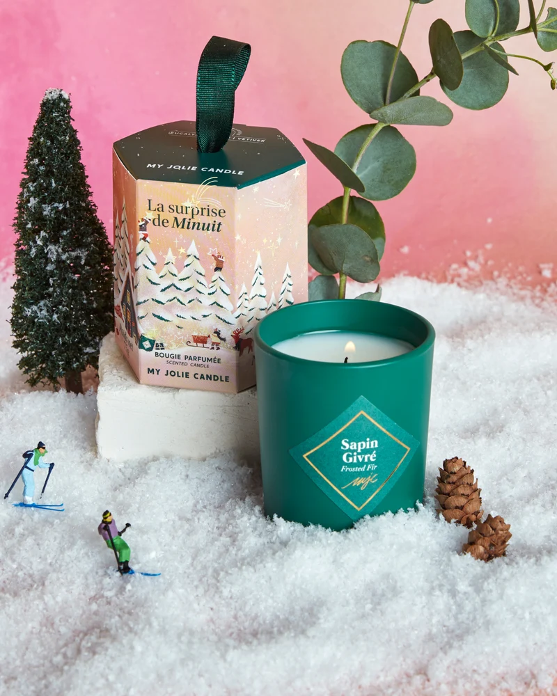 Petite bougie parfumée Sapin Givré