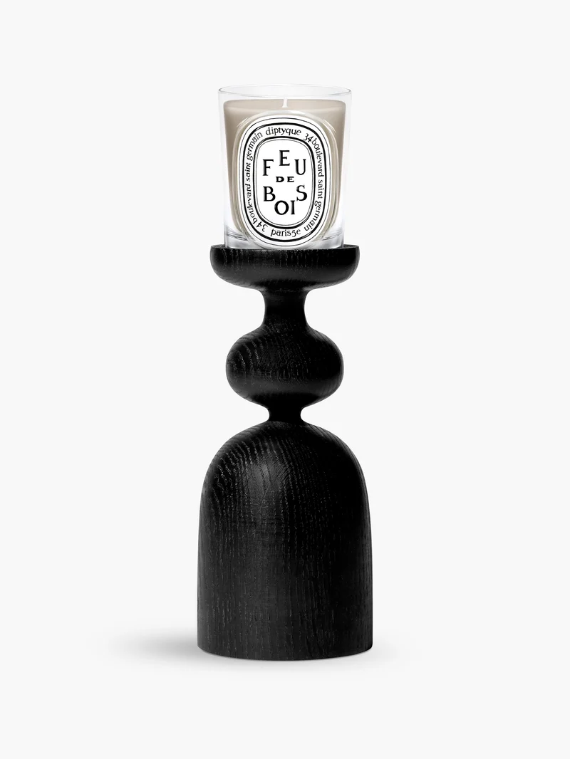 Bougeoir Pilier noir - Pour bougie modèle classique