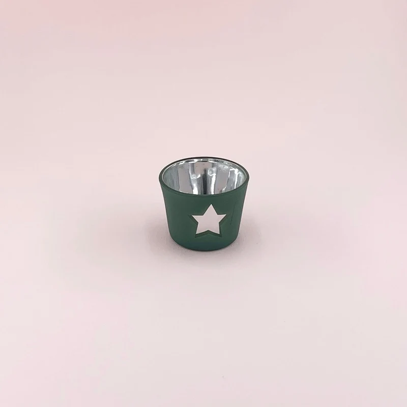Verre miroir vert avec étoile 50 ml / bougie 37 g