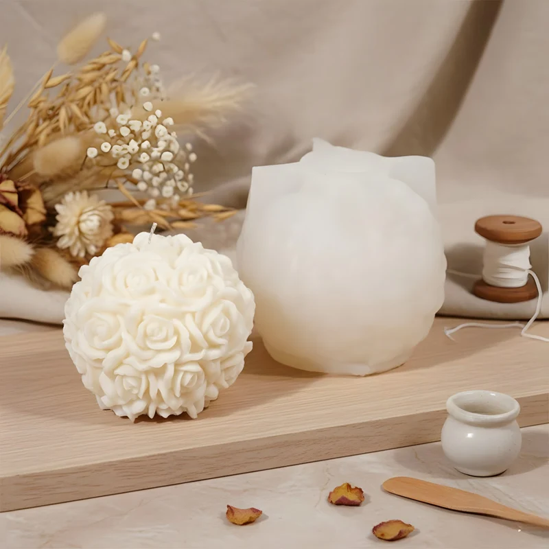 Moule bougie Boule rose - Silicone