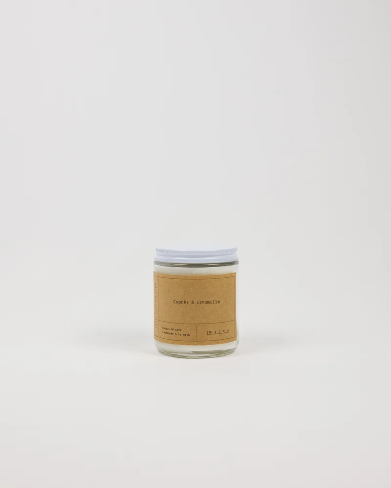 Bougie de soya — Cyprès & camomille — 8 oz (50 heures)