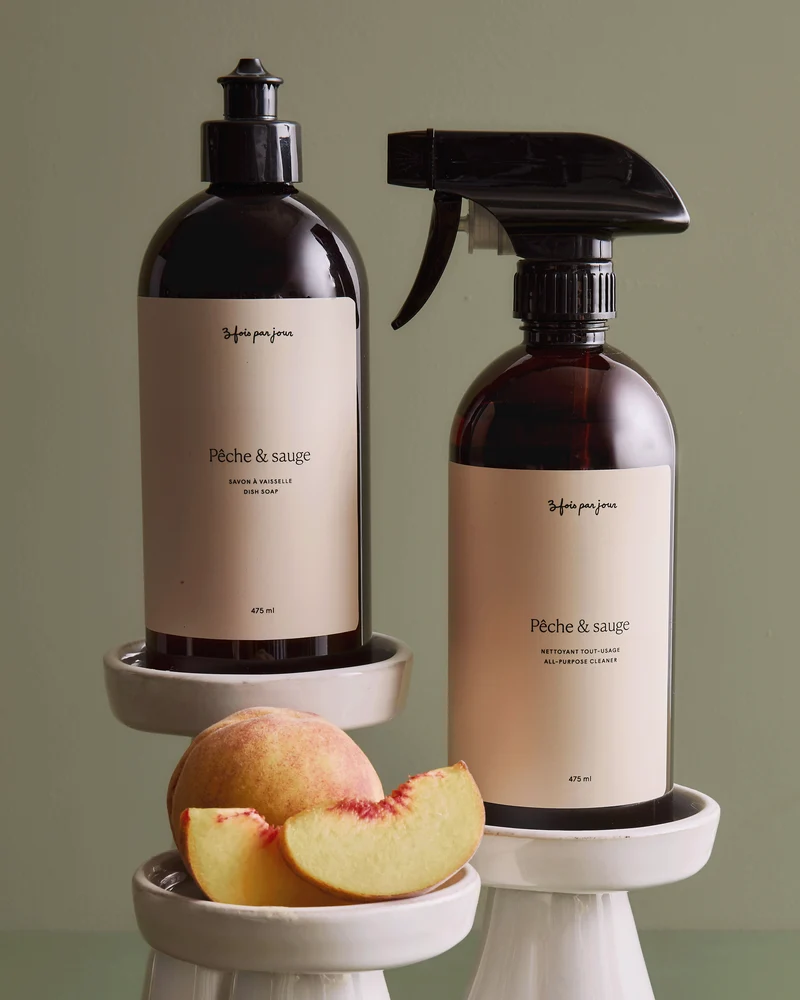 Duo| Nettoyant & concentré à vaisselle — Pêche & sauge