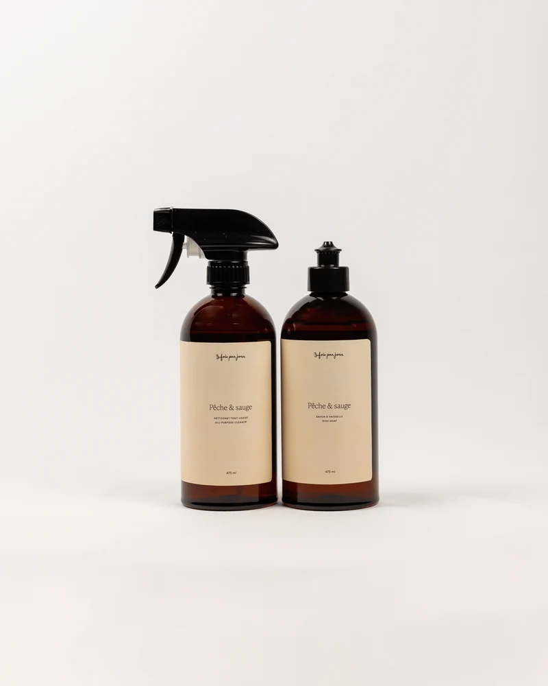 Duo| Nettoyant & concentré à vaisselle — Pêche & sauge