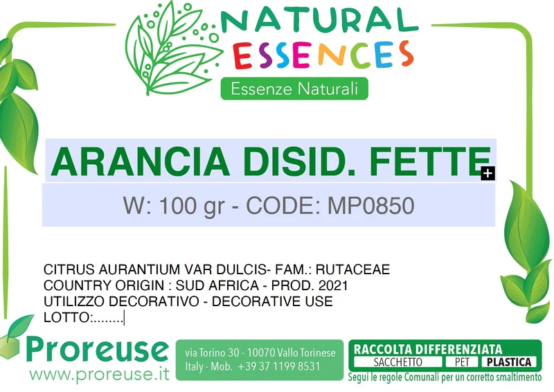 Fette di arancia disidratata - 100 gr