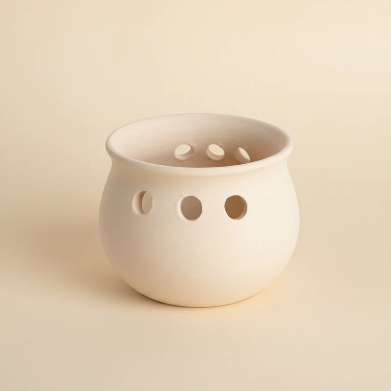 Contenitore in terra cotta per candele con sabbia di cera / candle sand
