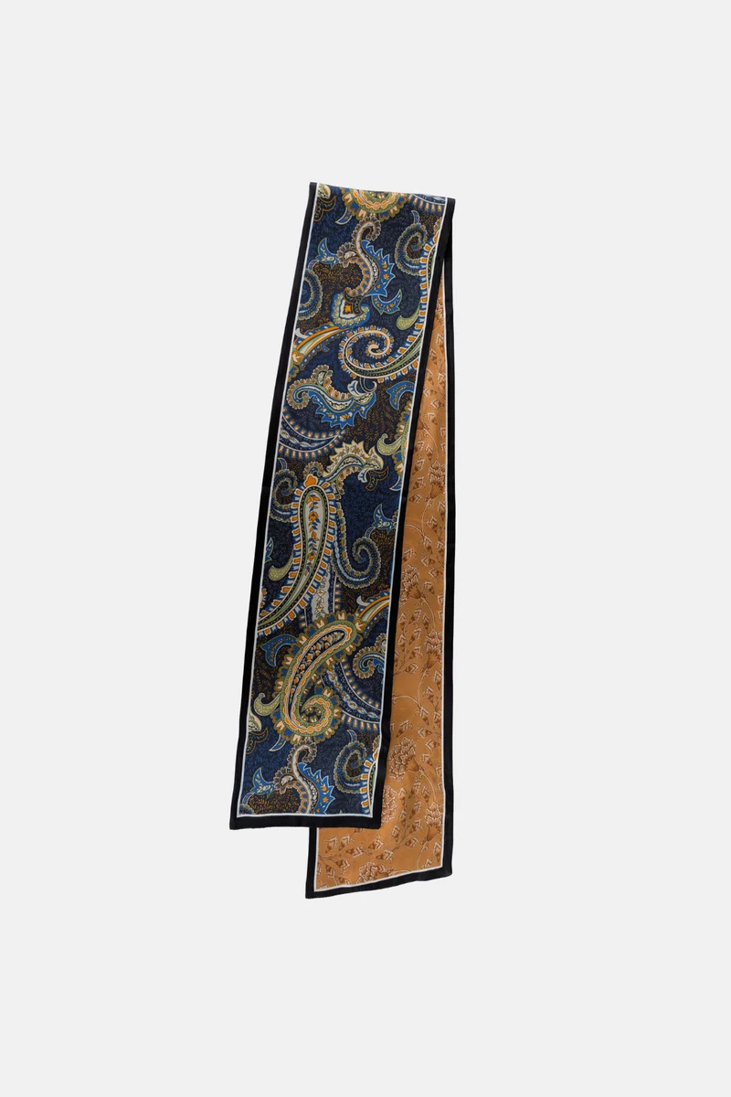 Foulard en soie réversible à motif Paisley