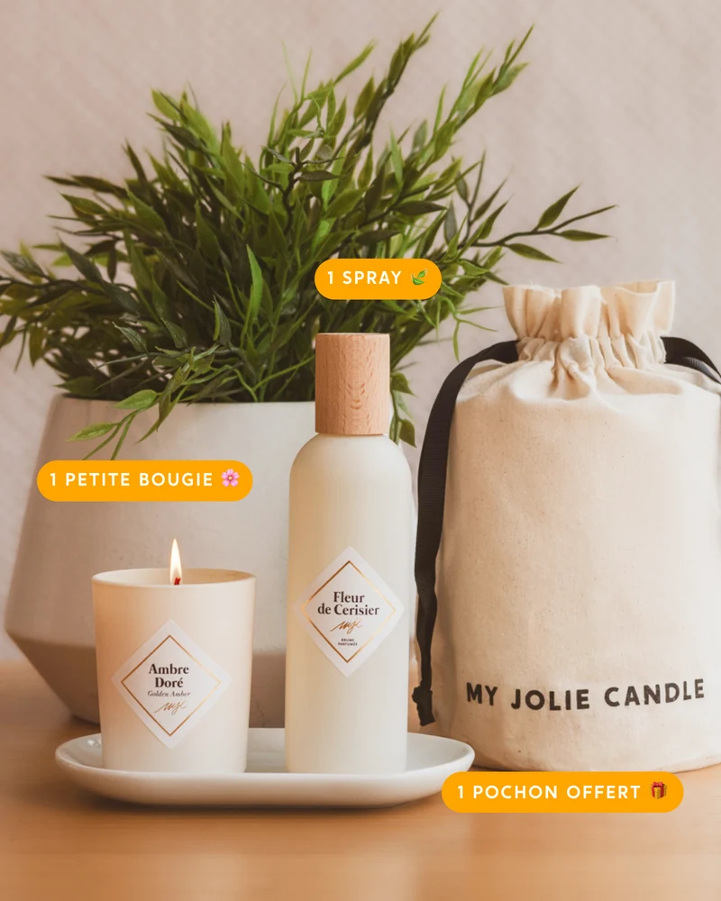 Duo petite bougie et spray parfumés