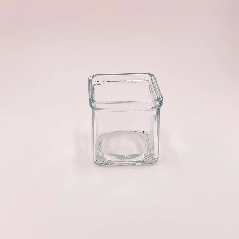 Cube en verre transparent 200 ml / bougie 200 g