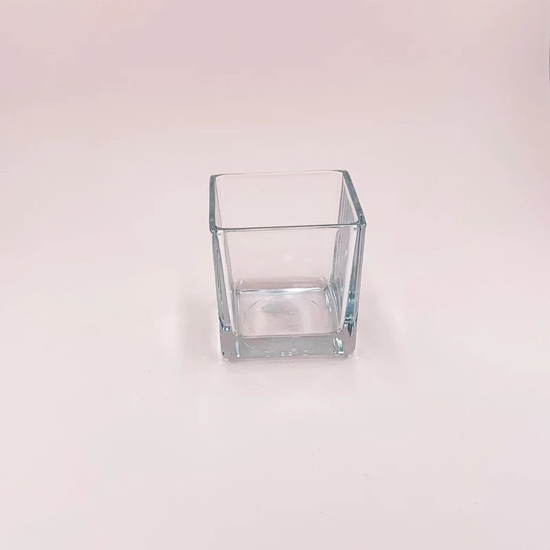 Cube en verre transparent 250 ml / bougie 220 g