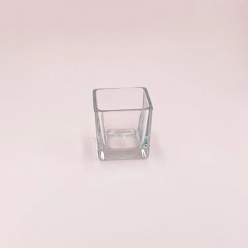Cube en verre transparent 90 ml / bougie 75 g